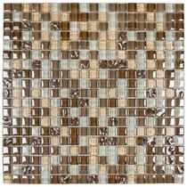 Kit 1m² Pastilha de Vidro Galliano 30cm x 30cm Bege Glass Mosaic Kit 1m² Pastilha de Vidro Galliano 30cm x 30cm Bege Glass Mosaic