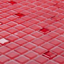 Kit 1m² Pastilha de Vidro Lisa 30cm x 30cm Vermelho Glass Mosaic Kit 1m² Pastilha de Vidro Lisa 30cm x 30cm Vermelho Glass Mosaic