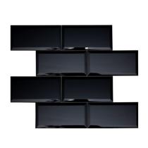 Kit 1m² Pastilha de Vidro Refletivo 37cm x 30cm Preto Glass Mosaic Kit 1m² Pastilha de Vidro Refletivo 37cm x 30cm Preto Glass Mosaic