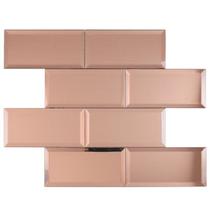 Kit 1m² Pastilha de Vidro Refletivo 37cm x 30cm Rosa/Champagne Glass Mosaic Kit 1m² Pastilha de Vidro Refletivo 37cm x 30cm Rosa/Champagne Glass Mosaic