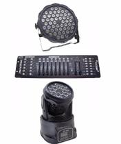 Kit 1Par Led Slim 54X3W Rgbwa + 1Mini Wash 18X3W + Dmx 512 - One Light