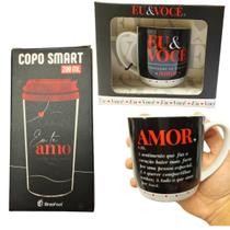 Kit 1Un Caneca Preta 300Ml Café Eu E Você + 1 Un Copo Kit 1Un Caneca Preta 300Ml Café Eu E Você + 1 Un Copo