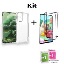 Kit 1UN Capa Transparente + 2UN Película 3D de Vidro Temperado Para Motorola Moto G04
