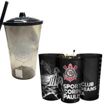 Kit 1Un Copo Plástico Premium Grande + 1 Und Copo Tampa