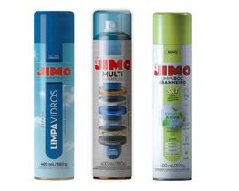 KIT 1Un Jimo Limpa Vidros + 1 Un Jimo Multi Superfícies + 1 Un Jimo Limpa Box 400ml