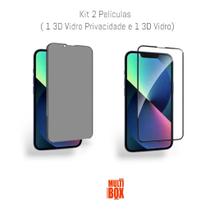 Kit 1UN Película 3D de Vidro Temperado + 1UN Película Privacidade 3D Vidro Para Iphone 13 PRO
