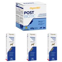 Kit 1un Post Biotic 60g+3un Promun Defense Dog 3ml Organnact