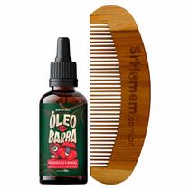 Kit 1x Óleo Para Barba Guaraná e Pente Curvo Don Alcides