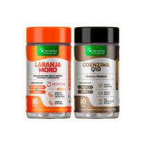 Kit 1x Pote Extrato de Laranja Moro, Café Verde, Picolinato de Cromo 3x1 e 1x Pote Coenzima Q10, Ômega 3, Vitamina E 3x1, Tcm Coq10 Denavita