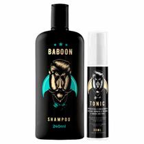 Kit 1X Shampoo Cabelo E Barba 1X Tônico Para Cabelo Baboon