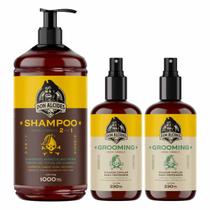 Kit 1x Shampoo Grande e 2x Grooming Lemon Bone Don Alcides