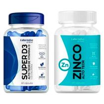 Kit 1x Zinco Quelato 29,59mg + 1x Vitamina D 2000ui 60caps Cada Labornatus
