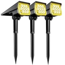 Kit 2/3/4/6/8/10 Refletores Ecoforce Solar 6 Leds Amarelo Ambar 10x Mais Forte Spot Jardim Prova D'água Luminária