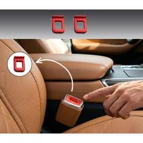 Kit 2, 3, 4 ou 5 Clipes de Fivela para Cinto de Segurança Universal na cor Vermelha.