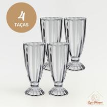 Kit 2 4 6 Copos de Vidro Taça Milkshake Long Drink Vitaminas Suco Drink 360ml Conjunto Promo Natal