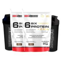 Kit - 2 6 Six Protein Com Zma - 2Kg+ 2 Coqueteleira