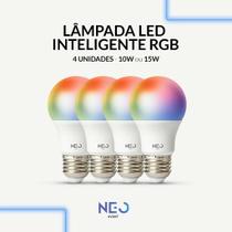 Kit 2 a 5 Lampada Led Pera Smart Inteligente Wifi 2.4 GHz 10w RGB Colorido E27 Neo Avant Kit 2 a 5 Lampada Led Pera Smart Inteligente Wifi 2.4 GHz 10w RGB Colorido E27 Neo Avant