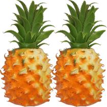 Kit 2 Abacaxi Tropical Isopor Enfeite Fruta Artificial 23cm