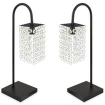 Kit 2 Abajur Clearcrillic Cristal Acrílico Quadrado Preto Kit 2 Abajur Clearcrillic Cristal Acrílico Quadrado Preto