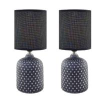 Kit 2 Abajur De Mesa Luminária Cerâmica Quarto Cabeceira Decorativo