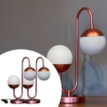 Kit 2 Abajur de Mesa Luminária Jabuticaba Jennifer 2 Globos de Vidro Rose Gold Kit 2 Abajur de Mesa Luminária Jabuticaba Jennifer 2 Globos de Vidro Rose Gold