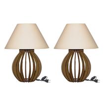 Kit 2 Abajur Luminária De Madeira Mdf Para Mesa Quarto Luminária Mesa Escritório Sala Kit 2 Abajur Luminária De Madeira Mdf Para Mesa Quarto Luminária Mesa Escritório Sala