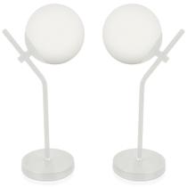 Kit 2 Abajur Luminária De Mesa Aro Jabuticaba Orby Branco