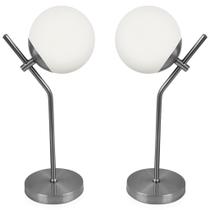 Kit 2 Abajur Luminária De Mesa Aro Jabuticaba Orby Prata Kit 2 Abajur Luminária De Mesa Aro Jabuticaba Orby Prata