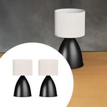 Kit 2 Abajur luminária de Mesa Clássico Bojudo Preto Para Decoração Casa Sala Corredor Sala Quarto e Cabeceira De Cama