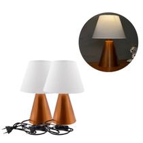 Kit 2 Abajur luminária de Mesa Clássico Cone de Cobre Com Cúpula Para Casa e Sala, Quarto ou Cabeceira Cama, Escritório
