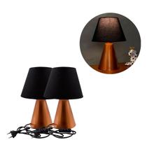 Kit 2 Abajur luminária de Mesa Clássico Cone de Cobre Com Cúpula Para Casa e Sala, Quarto ou Cabeceira Cama, Escritório Kit 2 Abajur luminária de Mesa Clássico Cone de Cobre Com Cúpula Para Casa e Sala, Quarto ou Cabeceira Cama, Escritório