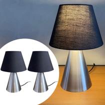 Kit 2 Abajur luminária de Mesa Cone Escovado Com Cúpula Para Sala, Quarto, Cabeceira de Cama, Escritório, Casa Kit 2 Abajur luminária de Mesa Cone Escovado Com Cúpula Para Sala, Quarto, Cabeceira de Cama, Escritório, Casa