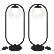 Kit 2 Abajur Luminaria de Mesa de Luxo Aro Harmony Preto Kit 2 Abajur Luminaria de Mesa de Luxo Aro Harmony Preto