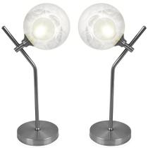 Kit 2 Abajur Luminária De Mesa Jabuticaba Harmony Prata