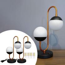Kit 2 Abajur luminária de mesa Jabuticaba Jennifer Globos Vidro 10cm com Lâmpada branco quente Para Quarto, Sala, Cama, cabeceira Kit 2 Abajur luminária de mesa Jabuticaba Jennifer Globos Vidro 10cm com Lâmpada branco quente Para Quarto, Sala, Cama, cabeceira