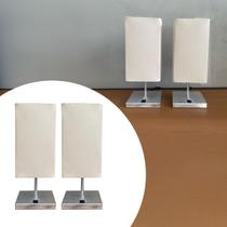 Kit 2 Abajur Luminaria de Mesa Quadrado Escovado Cúpula Tecido Algodão Bege Bivolt Kit 2 Abajur Luminaria de Mesa Quadrado Escovado Cúpula Tecido Algodão Bege Bivolt