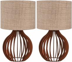 Kit 2 Abajur Luminária Em Mdf Bivolt Criado Mesa Quarto Sala Kit 2 Abajur Luminária Em Mdf Bivolt Criado Mesa Quarto Sala