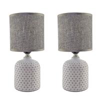 Kit 2 Abajur Mesa Luminária Cerâmica Quarto Cabeceira Decor