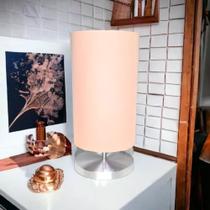 Kit 2 Abajur Quarto Cilindrico Eco Tecido Nude Kit 2 Abajur Quarto Cilindrico Eco Tecido Nude