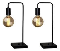 Kit 2 Abajures De Mesa Led Amandini Bivolt 17x42cm