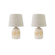 Kit 2 Abajures / Luminárias de Quarto Bege e Cúpula Palha