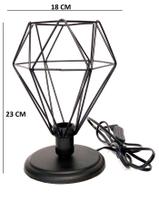 Kit 2 Abajures Retrô Aramado Diamante pretos.