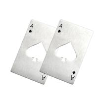 Kit 2 Abridor De Garrafa Cerveja Carta Baralho As Espadas Aço Inox Metal