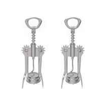 Kit 2 Abridor de Vinho Garrafa Saca Rolha Aço inox Baccani