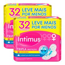 Kit 2 Absorvente Intimus Tripla Proteção c/Abas-Suave 32 und