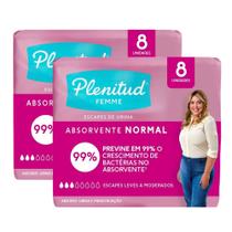 Kit 2 Absorvente Longo Plenitud Femme Normal com Abas 8 unidades Kit 2 Absorvente Longo Plenitud Femme Normal com Abas 8 unidades