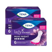 Kit 2 Absorvente para Incontinência Urinária Tena Lady Discreet Maxi Night 6 Unidades