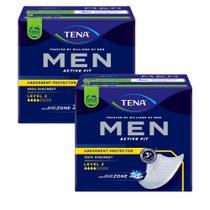 Kit 2 Absorvente Protetor Masculino para Incontinência Urinária Tena Men Active Fit Level 2 10 Unidades