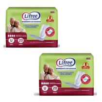 Kit 2 Absorventes Lifree Geriátrico Branco 20 Unidades Cada Kit 2 Absorventes Lifree Geriátrico Branco 20 Unidades Cada