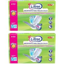 KIT 2 Absorventes Lifree Geriátrico Branco 20 Unidades